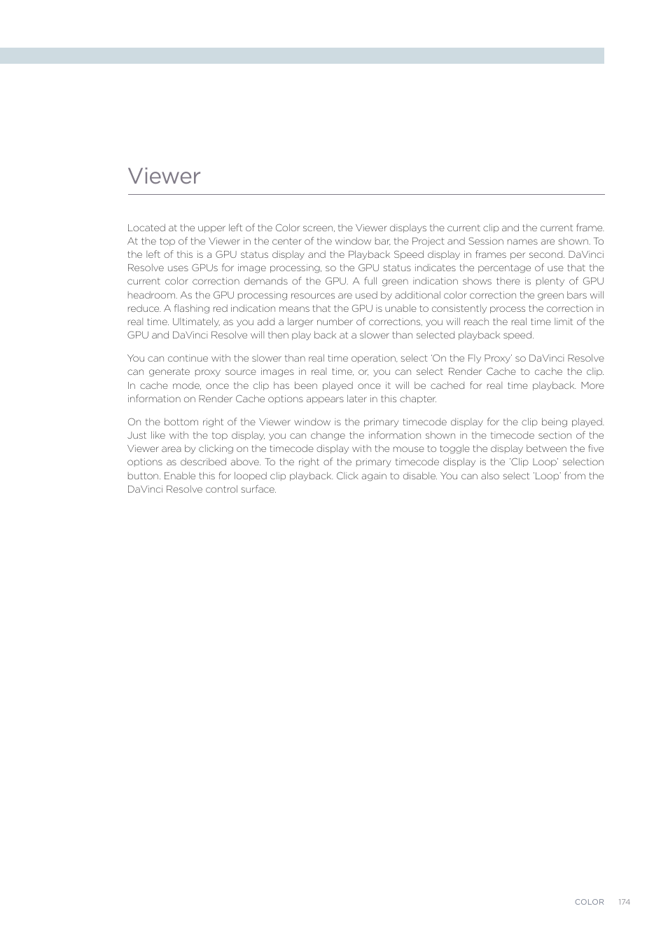 Viewer | Blackmagic Design DaVinci Resolve Advanced Panel User Manual | Page 174 / 435