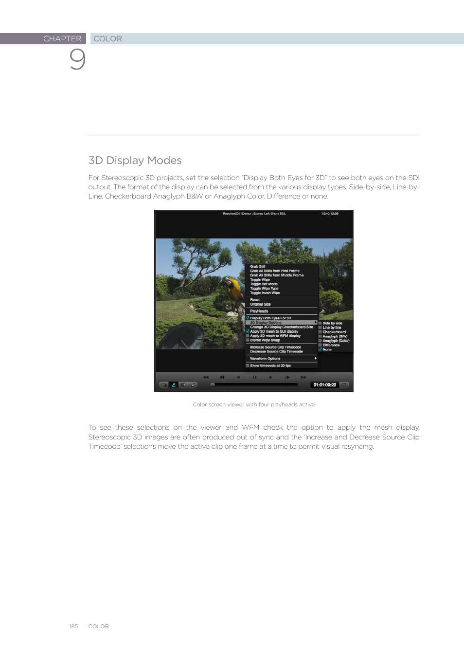 Blackmagic Design DaVinci Resolve Advanced Panel User Manual | Page 185 / 435