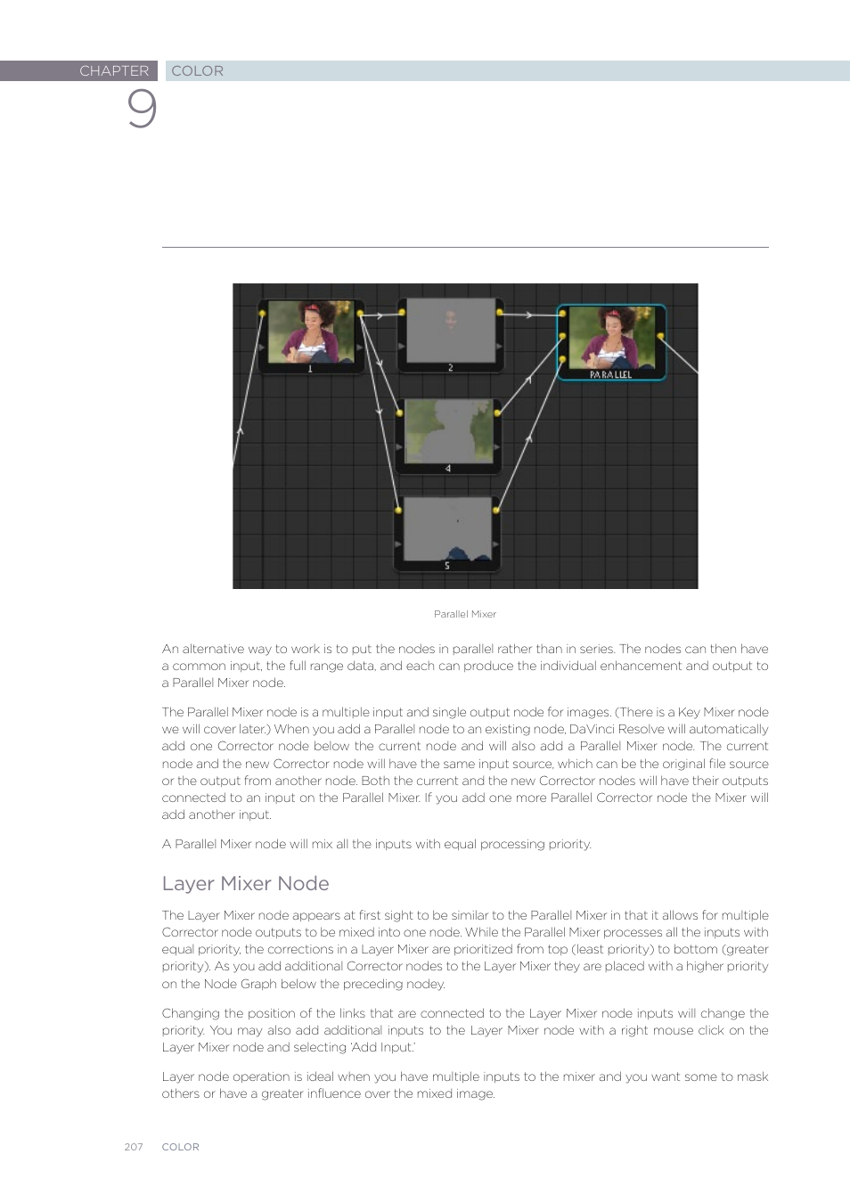 Layer mixer node | Blackmagic Design DaVinci Resolve Advanced Panel User Manual | Page 207 / 435