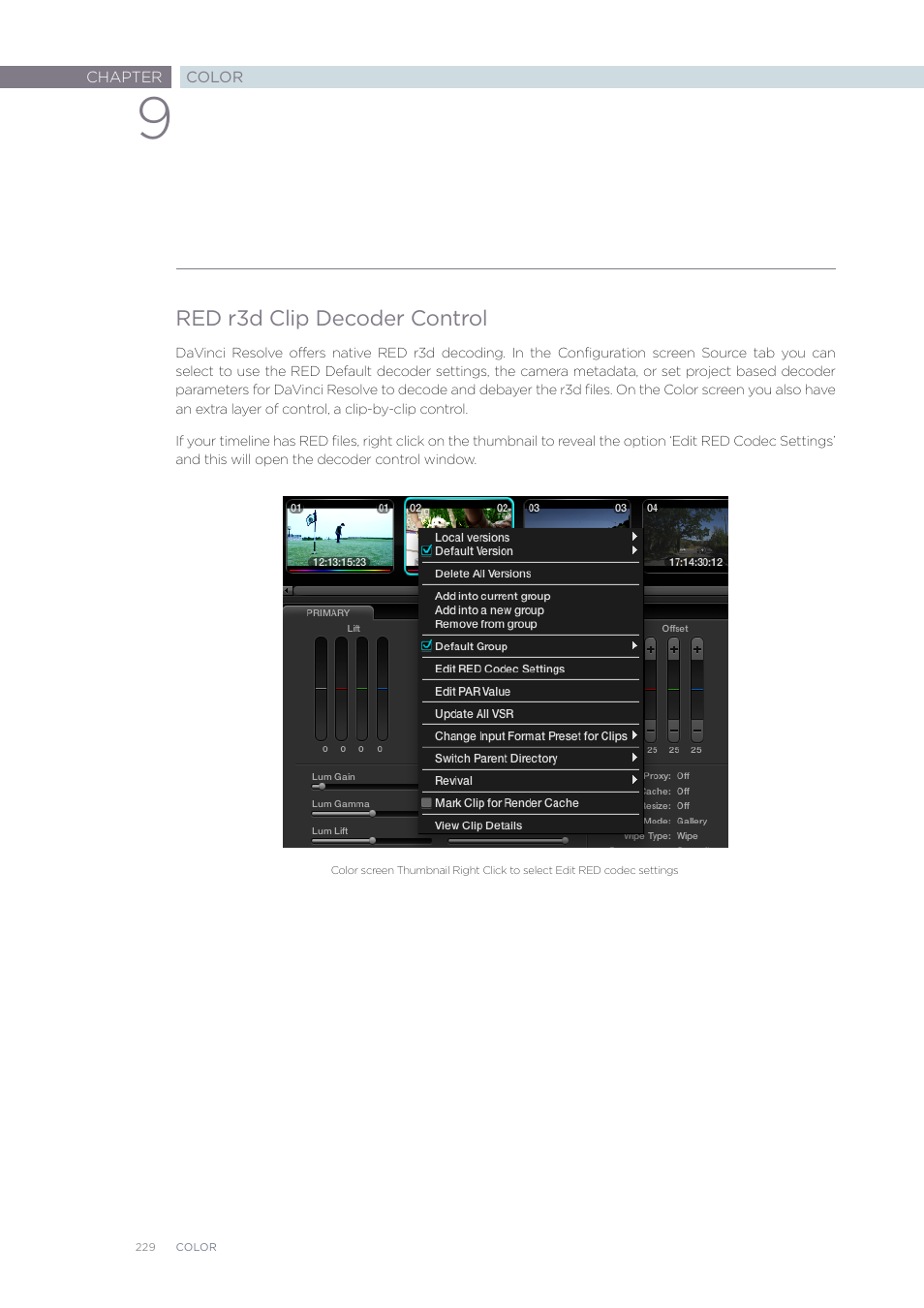 Blackmagic Design DaVinci Resolve Advanced Panel User Manual | Page 229 / 435