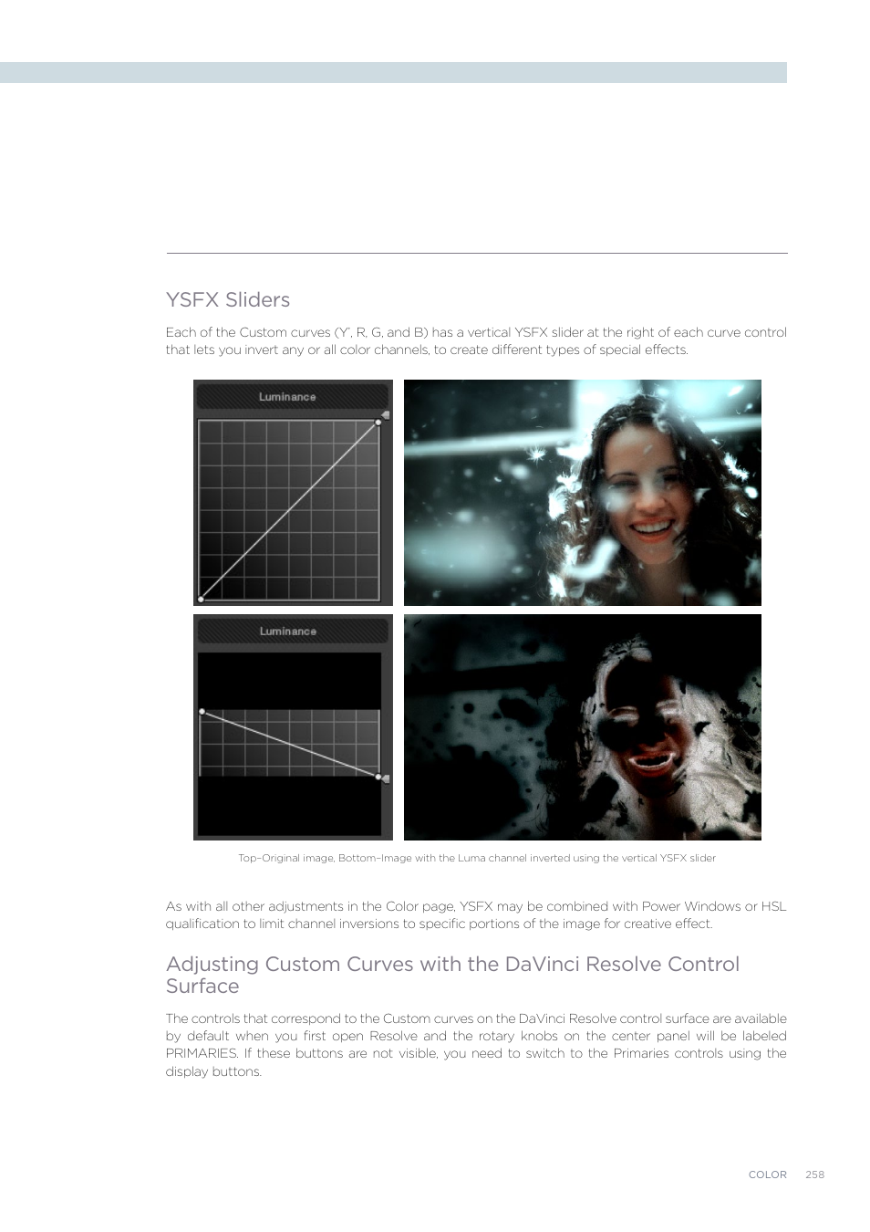 Ysfx sliders | Blackmagic Design DaVinci Resolve Advanced Panel User Manual | Page 258 / 435