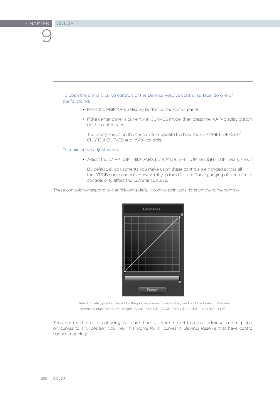 Blackmagic Design DaVinci Resolve Advanced Panel User Manual | Page 259 / 435