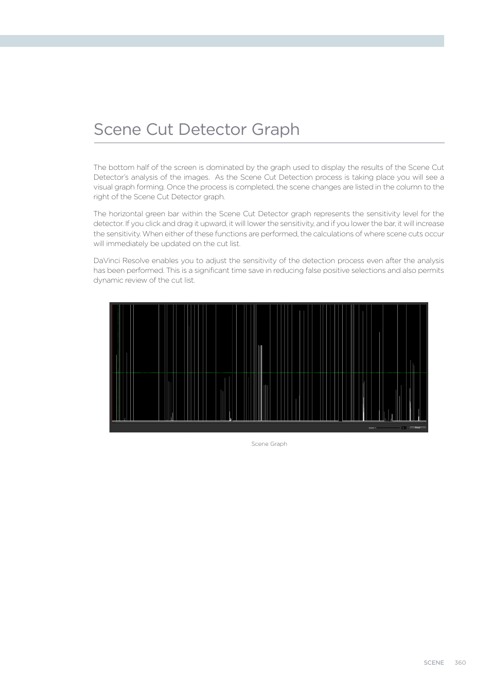 Scene cut detector graph | Blackmagic Design DaVinci Resolve Advanced Panel User Manual | Page 360 / 435