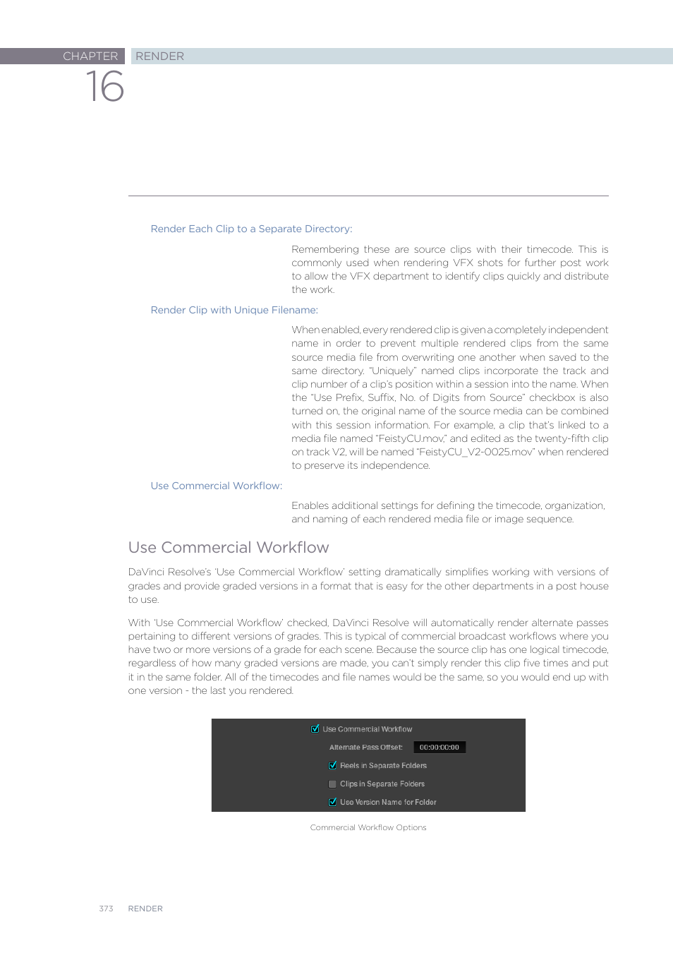 Use commercial workflow | Blackmagic Design DaVinci Resolve Advanced Panel User Manual | Page 373 / 435