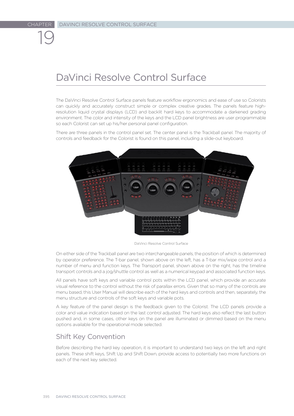 Davinci resolve control surface | Blackmagic Design DaVinci Resolve Advanced Panel User Manual | Page 395 / 435