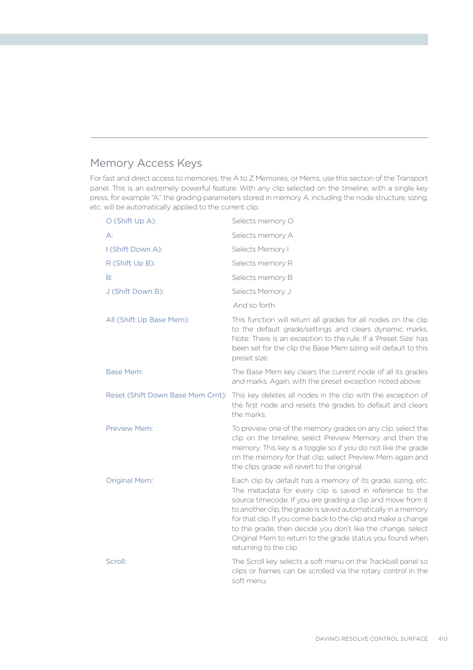 Blackmagic Design DaVinci Resolve Advanced Panel User Manual | Page 410 / 435