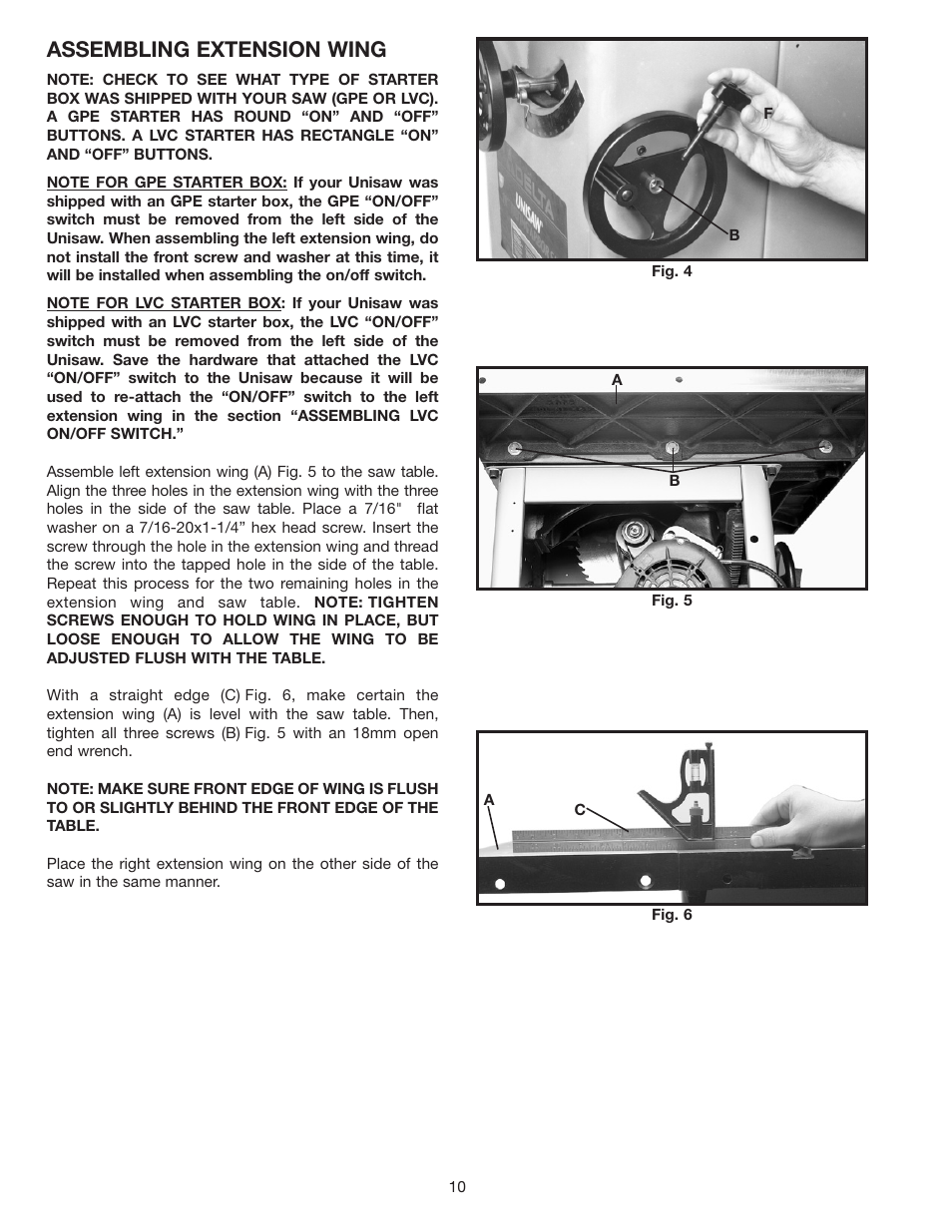 Assembling extension wing | Delta 36-953 User Manual | Page 10 / 32