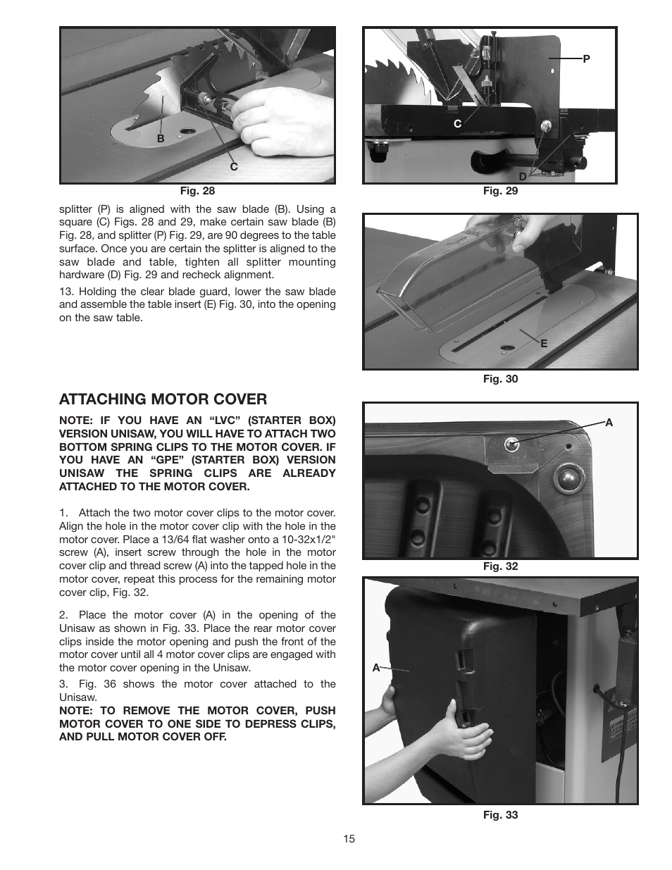 Attaching motor cover | Delta 36-953 User Manual | Page 15 / 32