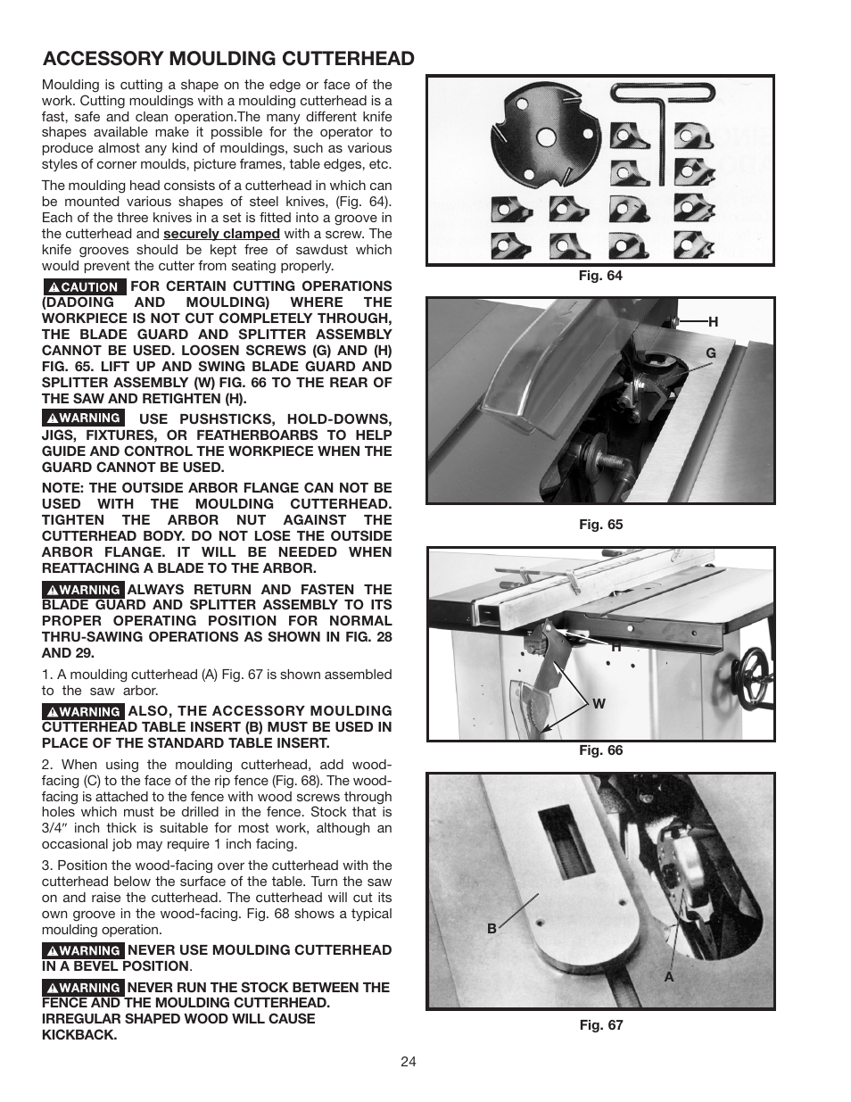 Accessory moulding cutterhead | Delta 36-953 User Manual | Page 24 / 32