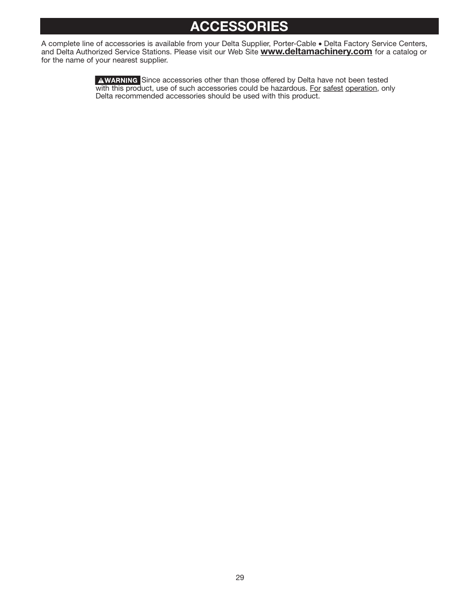 Accessories | Delta 36-953 User Manual | Page 29 / 32
