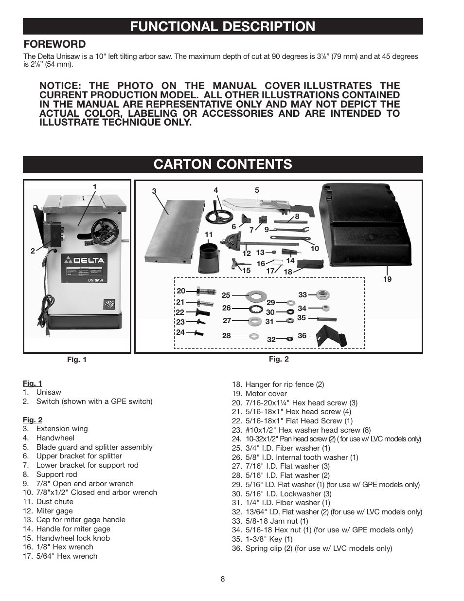 Functional description, Carton contents, Foreword | Delta 36-953 User Manual | Page 8 / 32