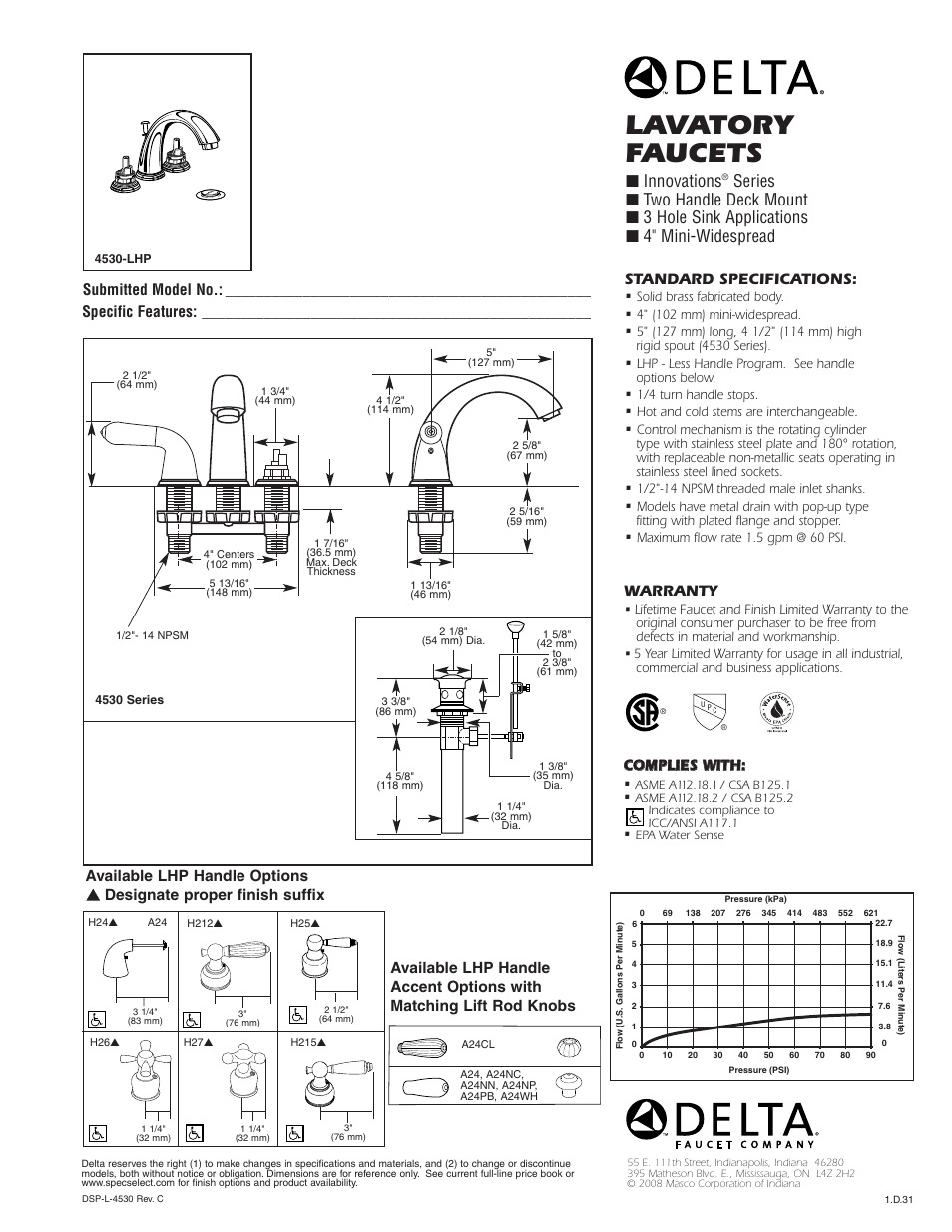 Delta 4530-LHP User Manual | 1 page