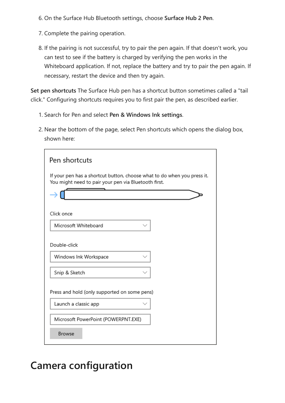 Camera configuration | Microsoft Surface Hub 2 SmCamera User Manual | Page 187 / 572