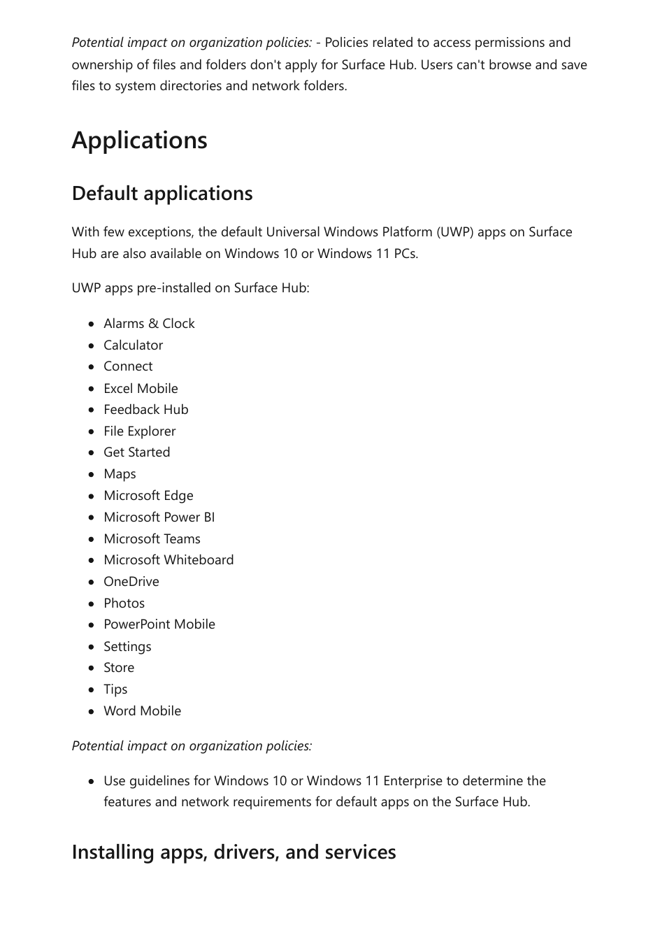 Applications | Microsoft Surface Hub 2 SmCamera User Manual | Page 210 / 572