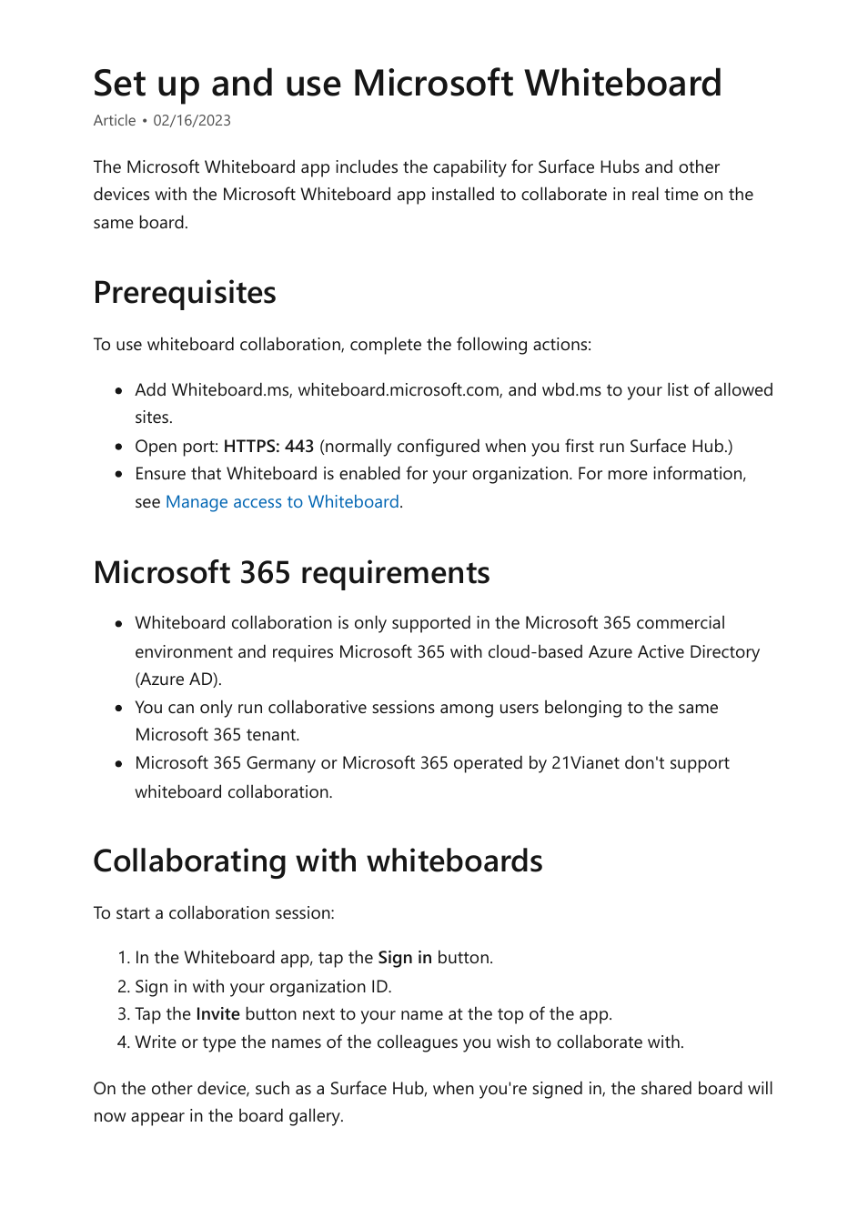 Set up & use microsoft whiteboard, Set up and use microsoft whiteboard | Microsoft Surface Hub 2 SmCamera User Manual | Page 223 / 572