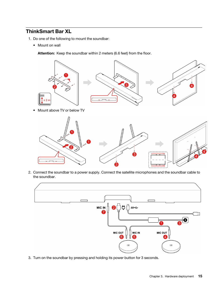 Thinksmart bar xl | Lenovo ThinkSmCore and IP Controller Kit for Microsoft Teams Rooms User Manual | Page 21 / 106