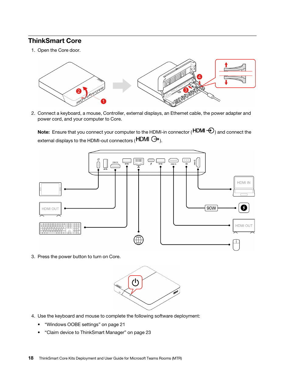 Thinksmart core | Lenovo ThinkSmCore and IP Controller Kit for Microsoft Teams Rooms User Manual | Page 24 / 106