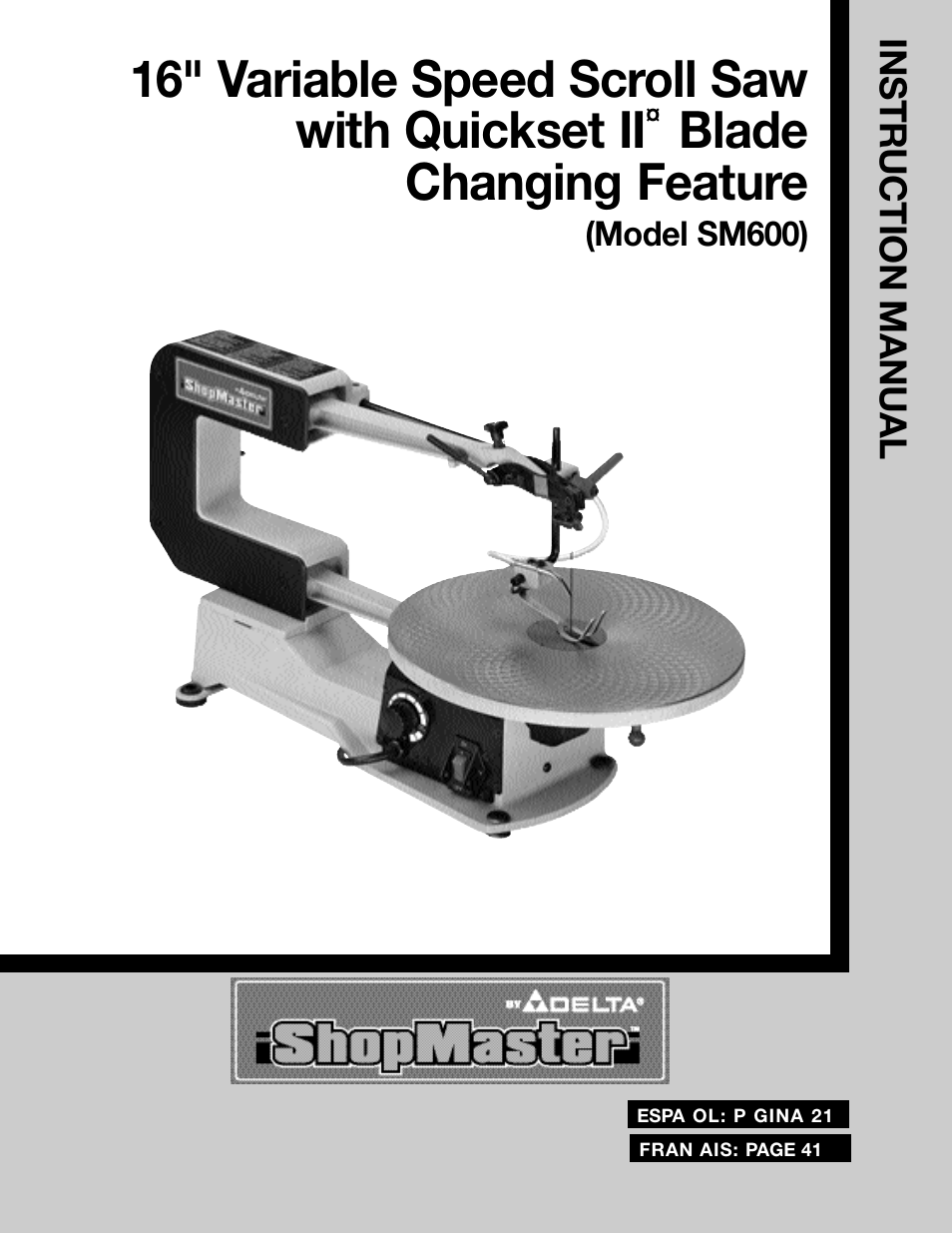 Delta SM600 User Manual | 60 pages