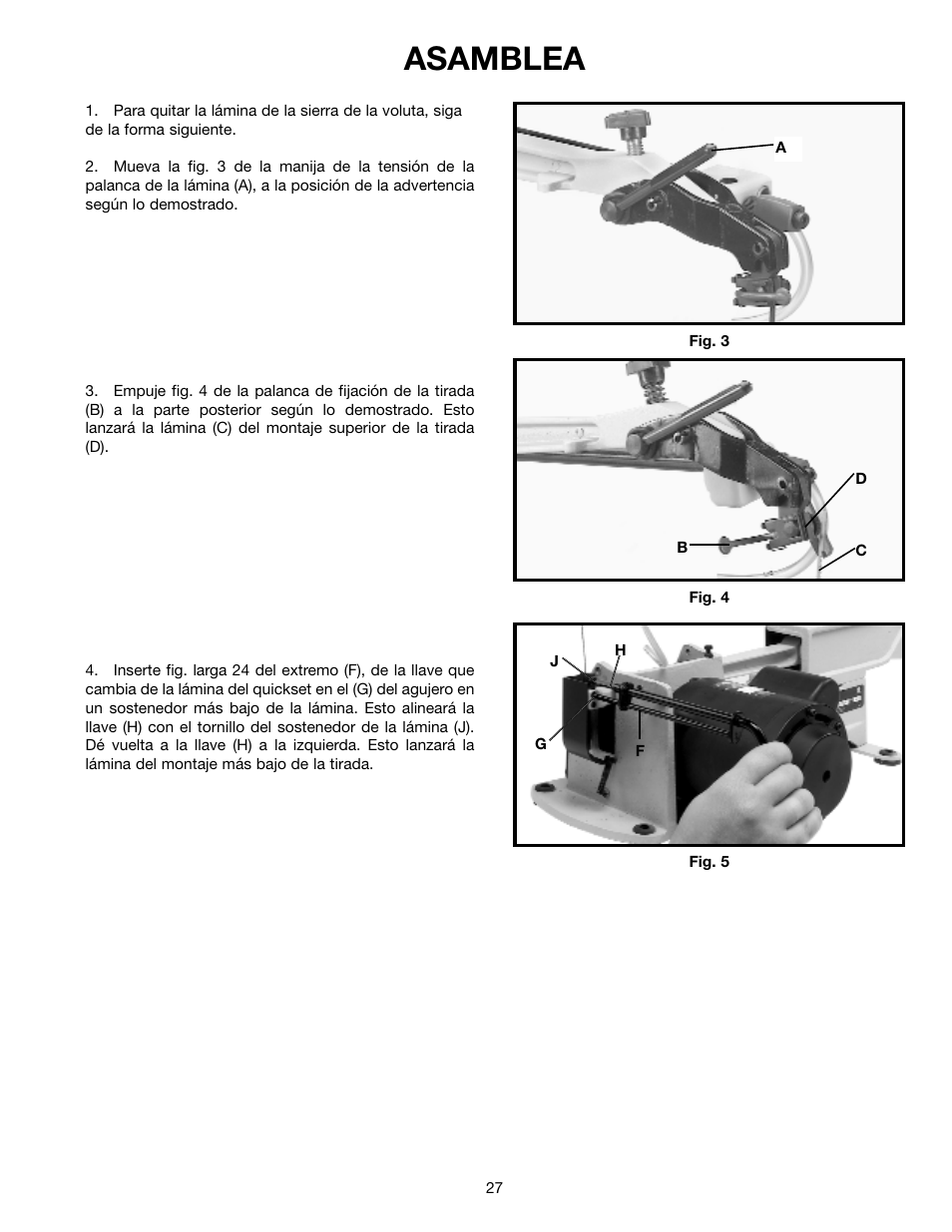 Asamblea | Delta SM600 User Manual | Page 27 / 60