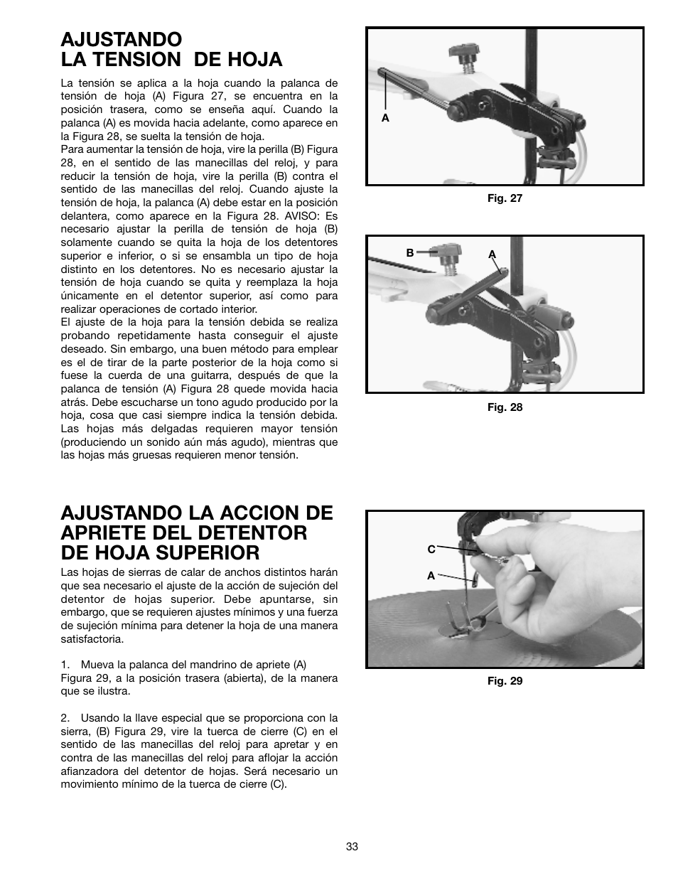 Ajustando la tension de hoja | Delta SM600 User Manual | Page 33 / 60