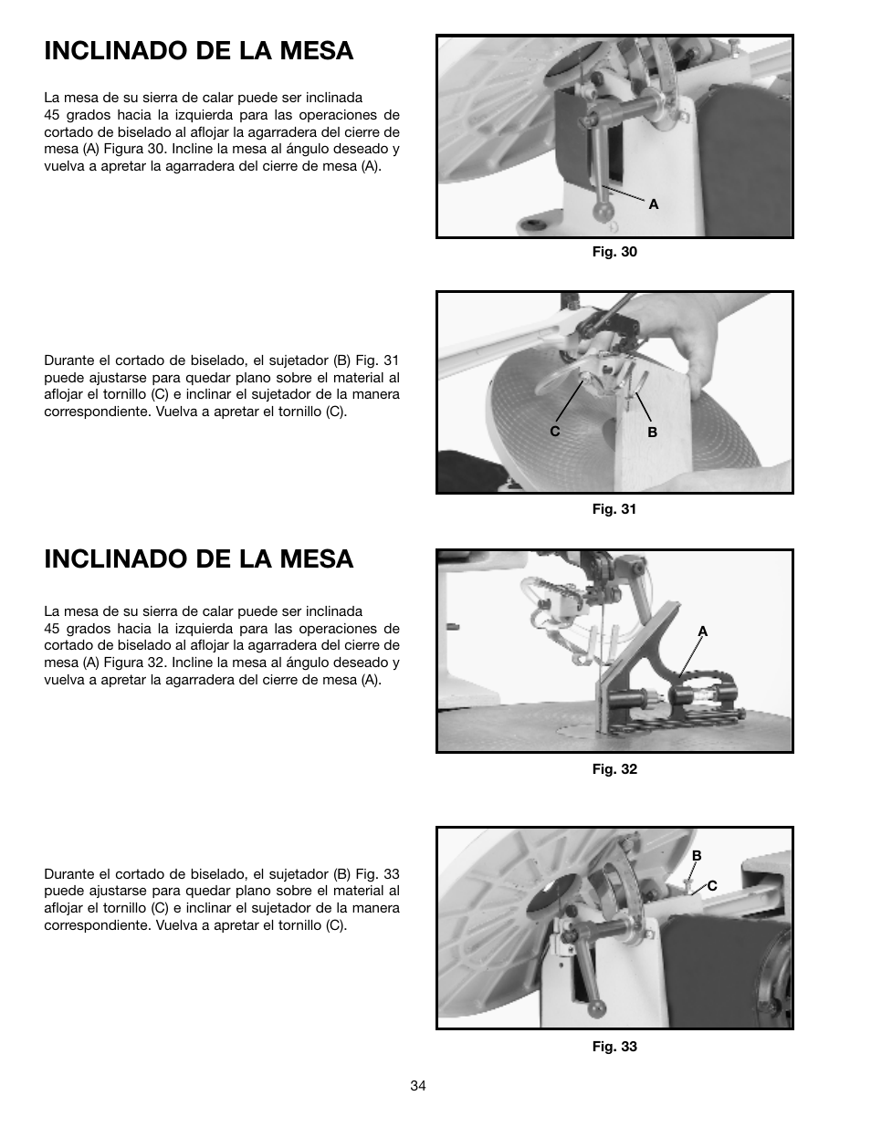 Inclinado de la mesa | Delta SM600 User Manual | Page 34 / 60