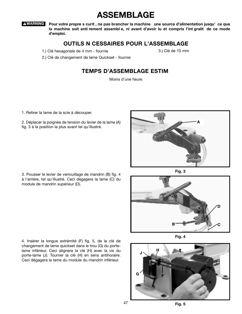 Assemblage | Delta SM600 User Manual | Page 47 / 60