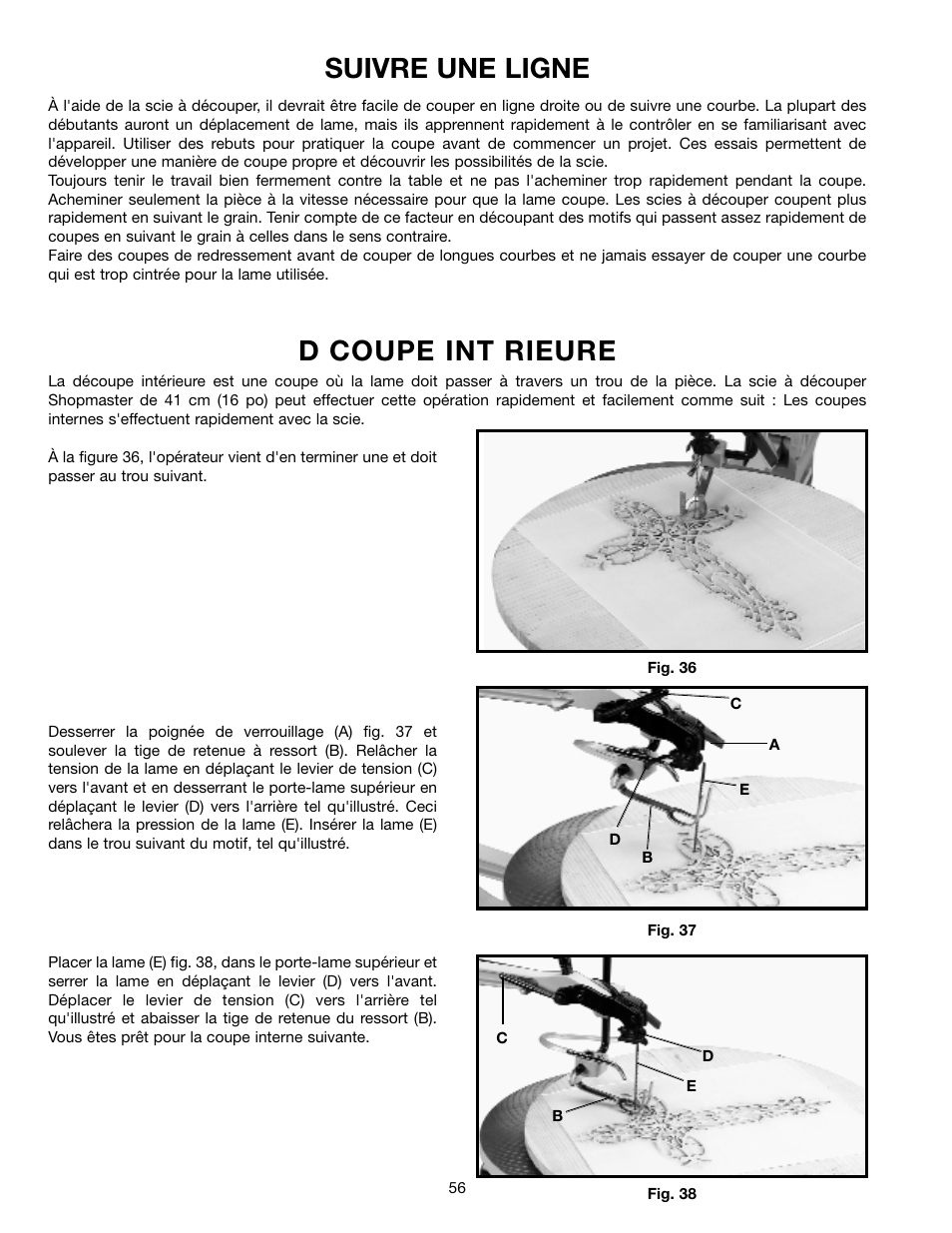 Suivre une ligne, D coupe int rieure | Delta SM600 User Manual | Page 56 / 60
