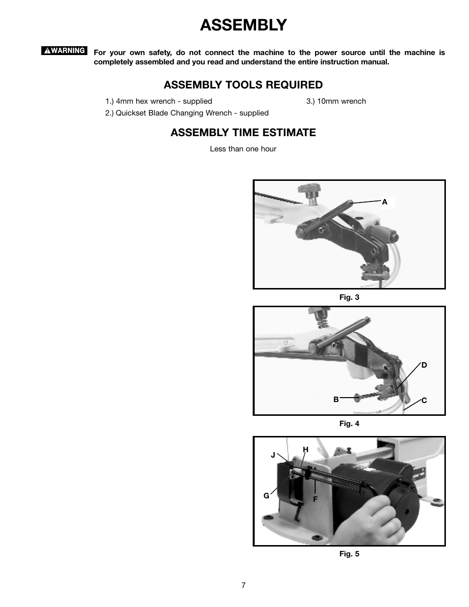 Assembly, Assembly tools required assembly time estimate | Delta SM600 User Manual | Page 7 / 60