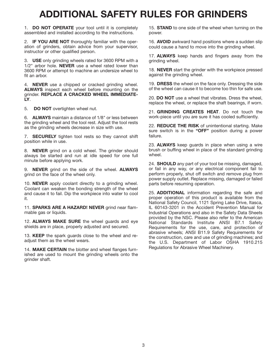 Additional safety rules for grinders | Delta 23-589 User Manual | Page 3 / 9