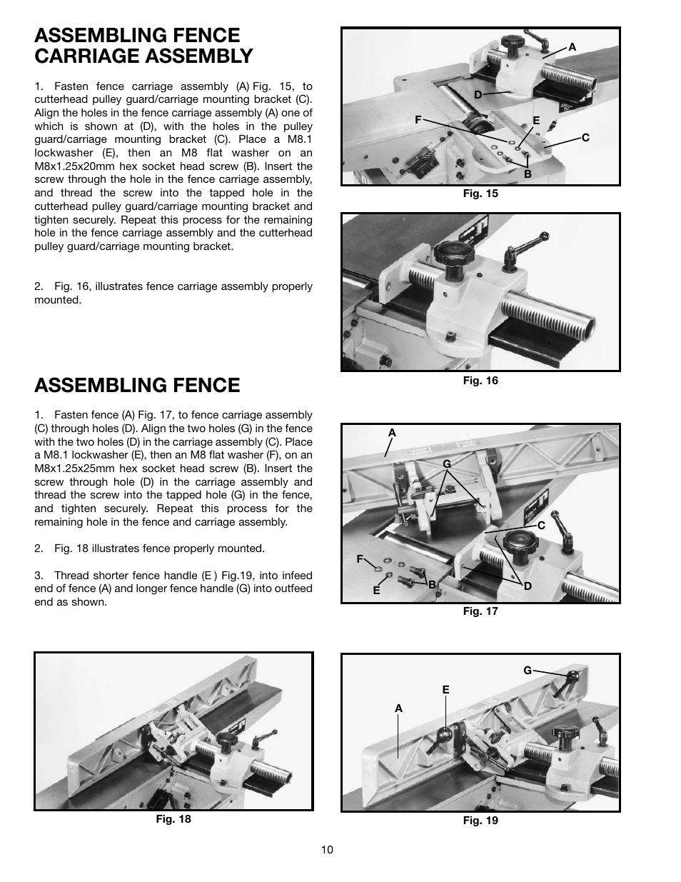 Assembling fence carriage assembly, Assembling fence | Delta 37-195 User Manual | Page 10 / 24