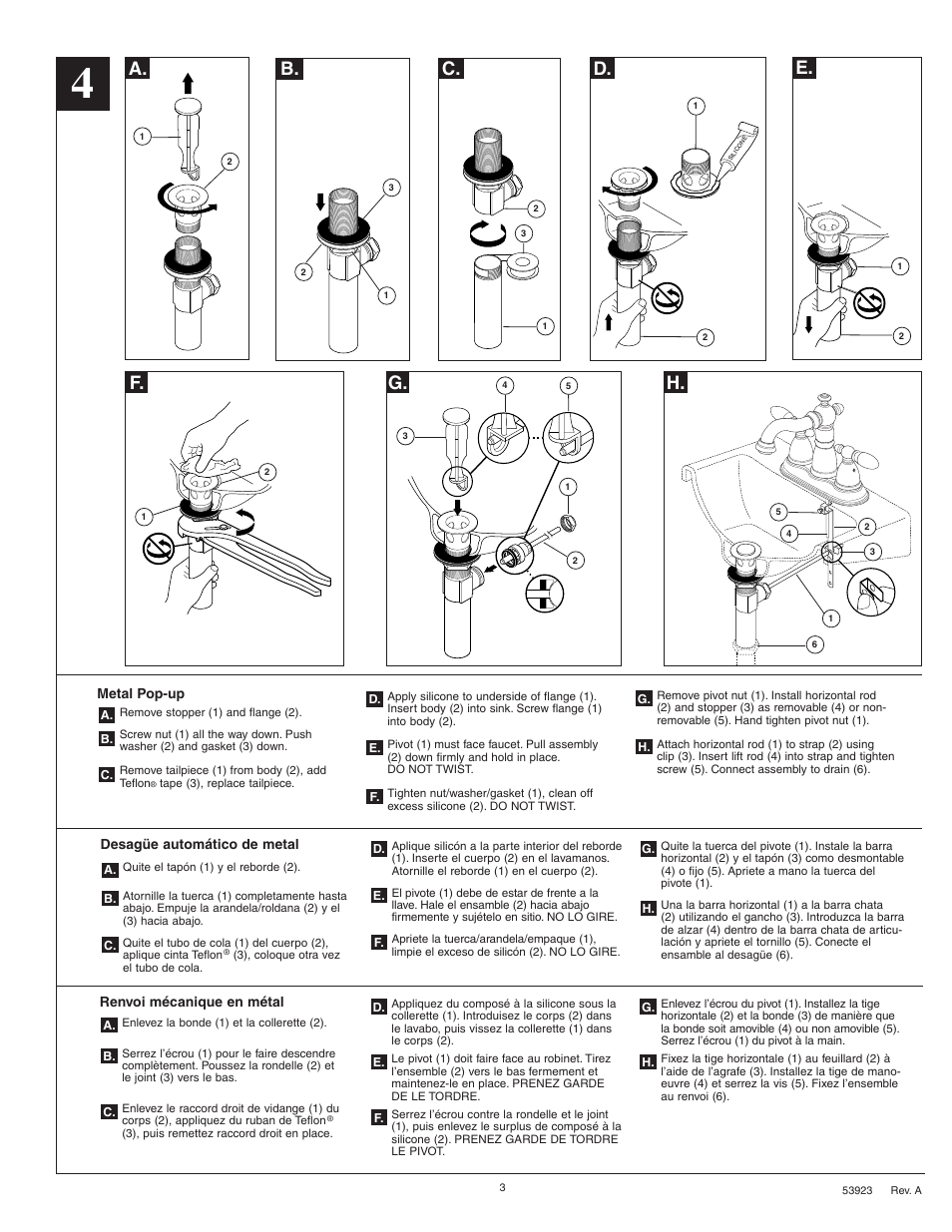 A. b. c. d. e. f, G. h | Delta 2555 Series User Manual | Page 3 / 6