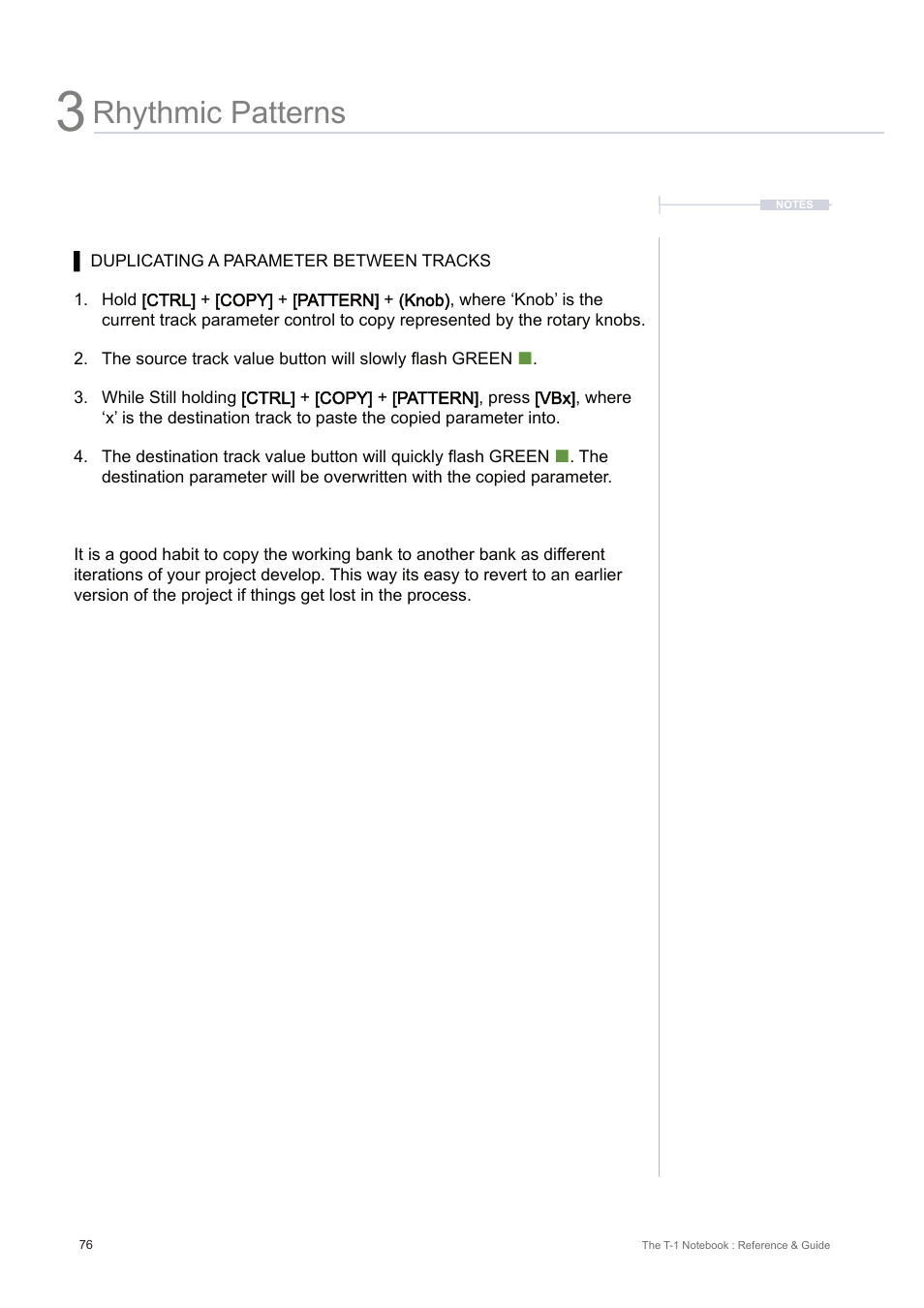 Rhythmic patterns | Torso Electronics T-1 16-Track Algorithmic Desktop Sequencer User Manual | Page 76 / 230