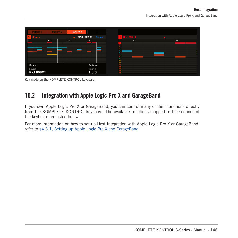 Integration with apple logic pro x and garageband | Native Instruments KOMPLETE KONTROL S88 MK2 88-Key Controller for KOMPLETE User Manual | Page 146 / 266