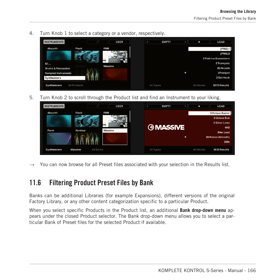 Filtering product preset files by bank, 6, filtering, Product preset files by bank | 6 filtering product preset files by bank | Native Instruments KOMPLETE KONTROL S88 MK2 88-Key Controller for KOMPLETE User Manual | Page 166 / 266