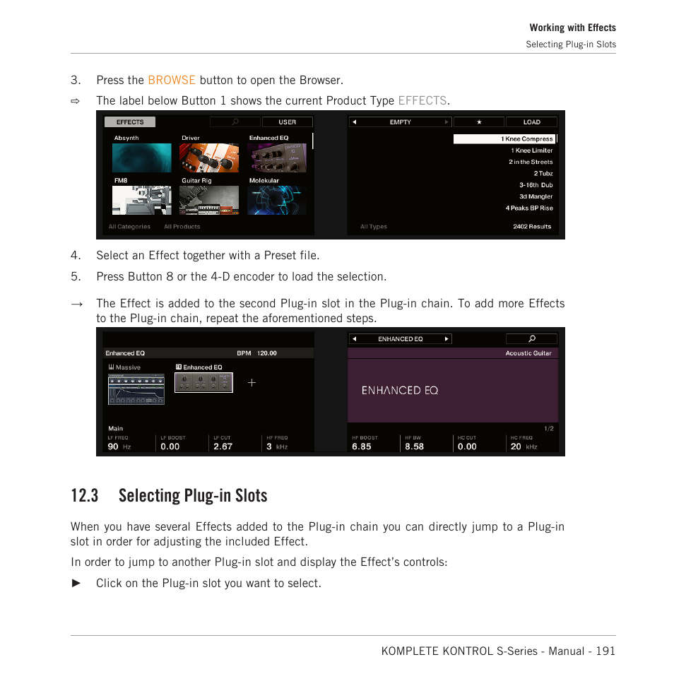 Selecting plug-in slots, 3 selecting plug-in slots | Native Instruments KOMPLETE KONTROL S88 MK2 88-Key Controller for KOMPLETE User Manual | Page 191 / 266