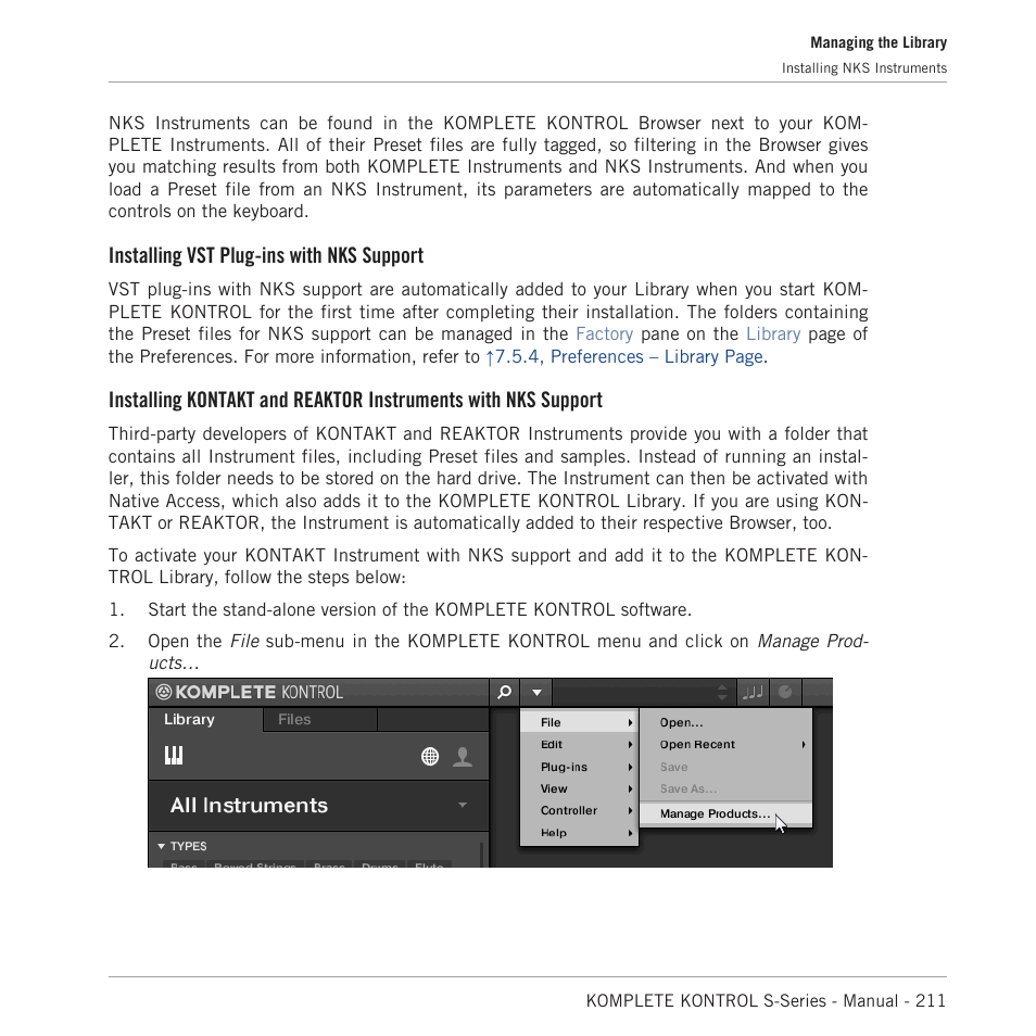 Installing vst plug-ins with nks support | Native Instruments KOMPLETE KONTROL S88 MK2 88-Key Controller for KOMPLETE User Manual | Page 211 / 266