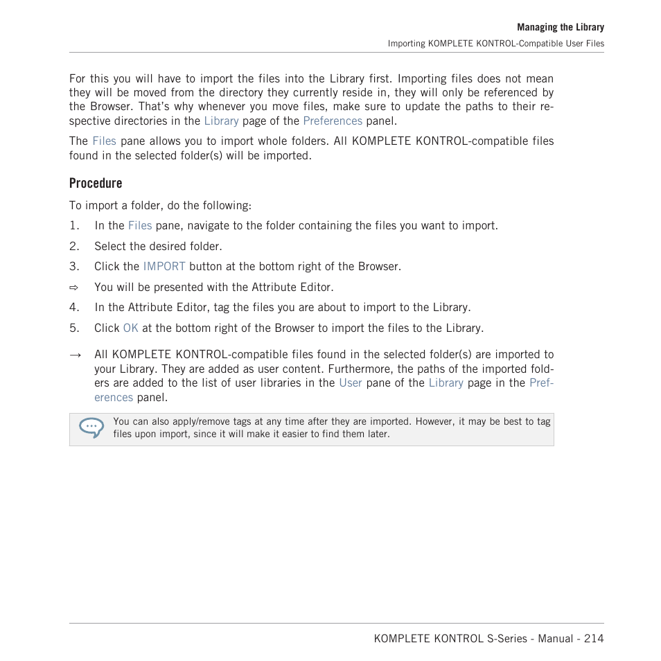 Procedure | Native Instruments KOMPLETE KONTROL S88 MK2 88-Key Controller for KOMPLETE User Manual | Page 214 / 266