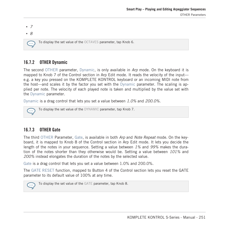 Other dynamic, Other gate, 2 other dynamic | 3 other gate | Native Instruments KOMPLETE KONTROL S88 MK2 88-Key Controller for KOMPLETE User Manual | Page 251 / 266