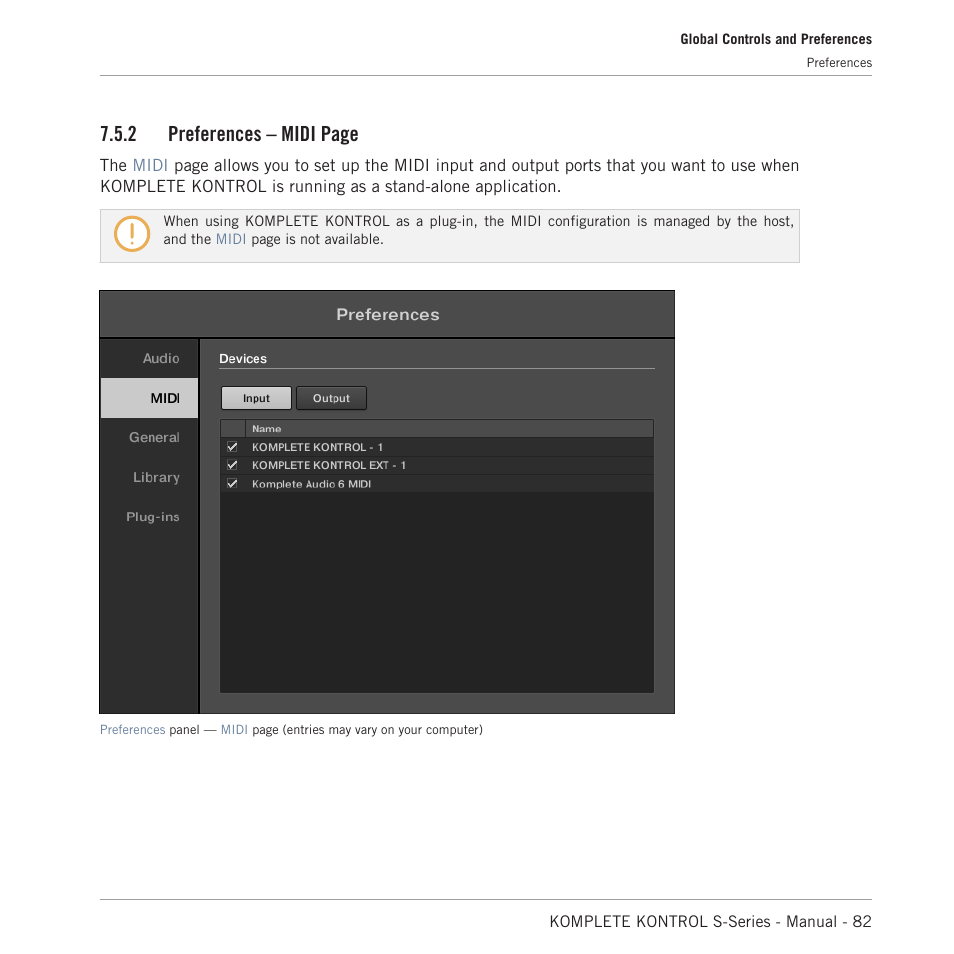 2 preferences – midi page | Native Instruments KOMPLETE KONTROL S88 MK2 88-Key Controller for KOMPLETE User Manual | Page 82 / 266