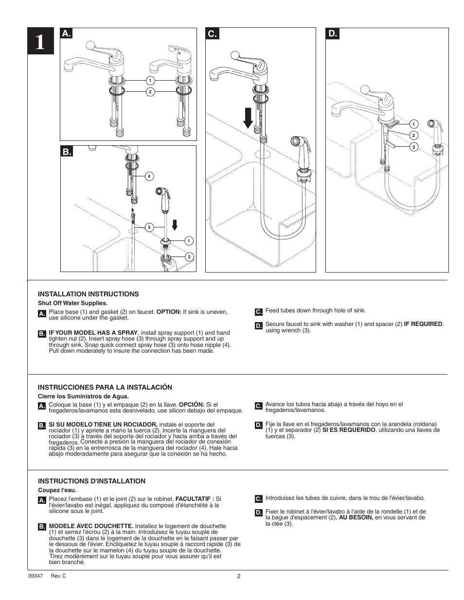 A. b, C. d | Delta 101 Series User Manual | Page 2 / 6