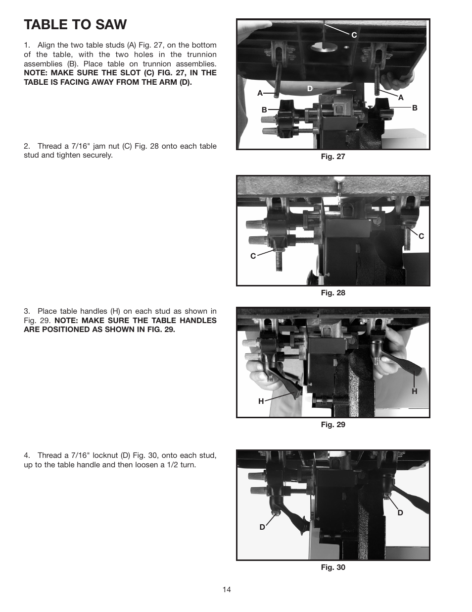 Table to saw | Delta 28-348 User Manual | Page 14 / 28