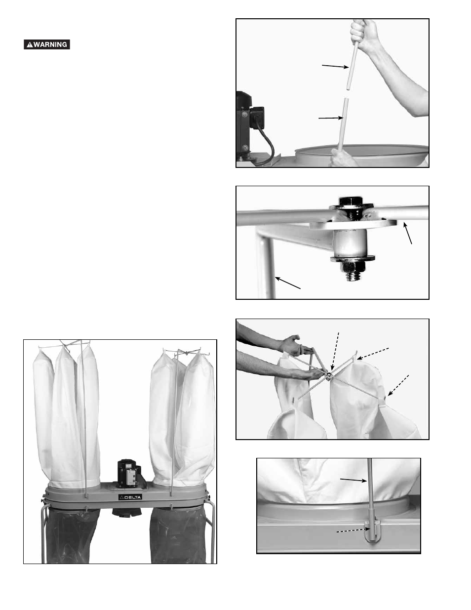 Attaching top filter bags | Delta 50-764 User Manual | Page 12 / 48