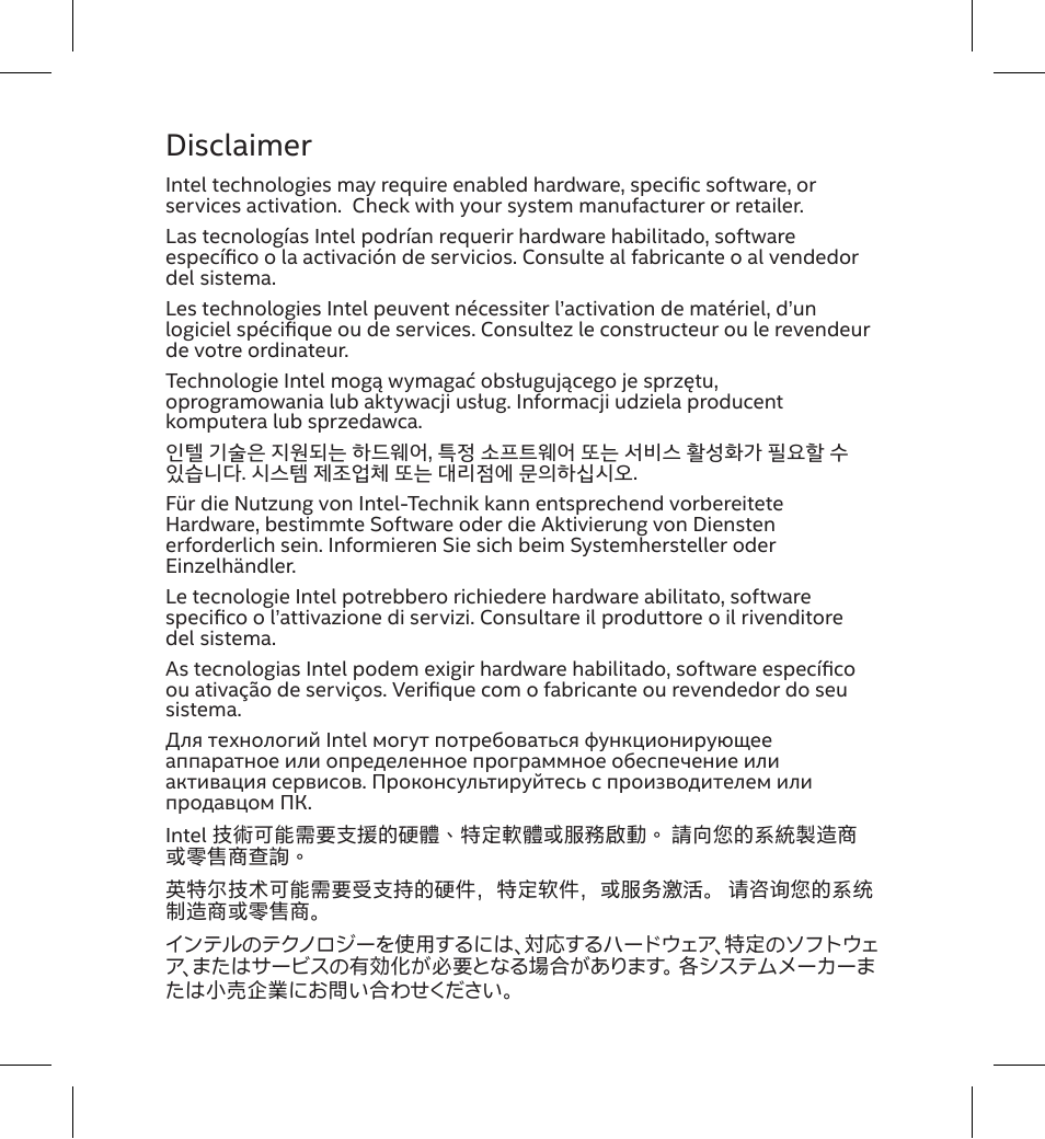 Disclaimer | Intel Core i5-10400 2.9 GHz Six-Core LGA 1200 Processor User Manual | Page 5 / 36