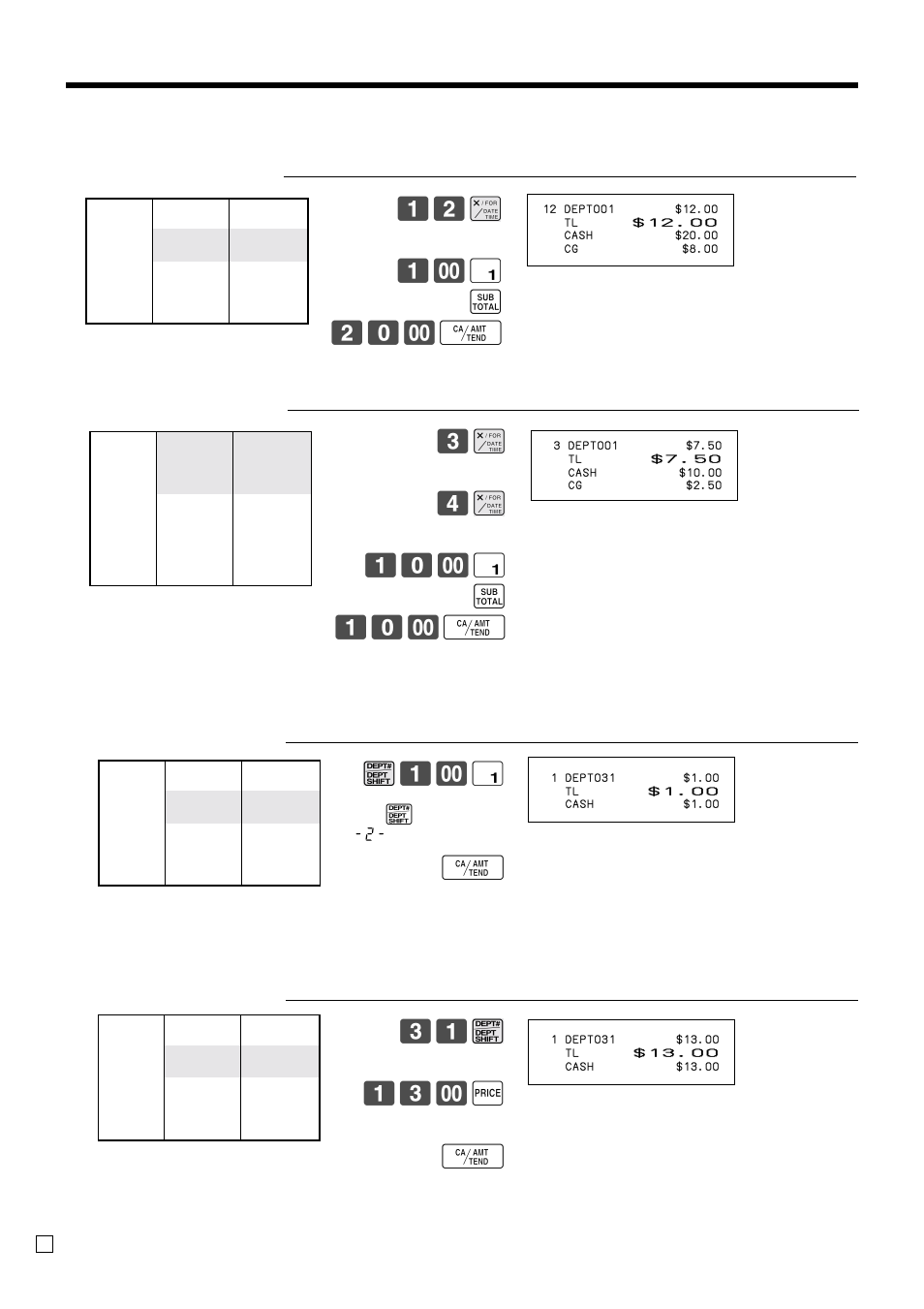 Basic operations and setups, 31 } 13- : f | Casio PCR-T2100 User Manual | Page 30 / 96
