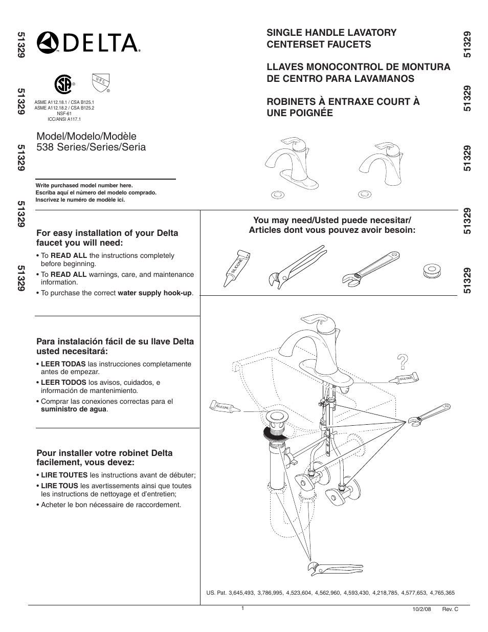 Delta 51329 User Manual | 8 pages