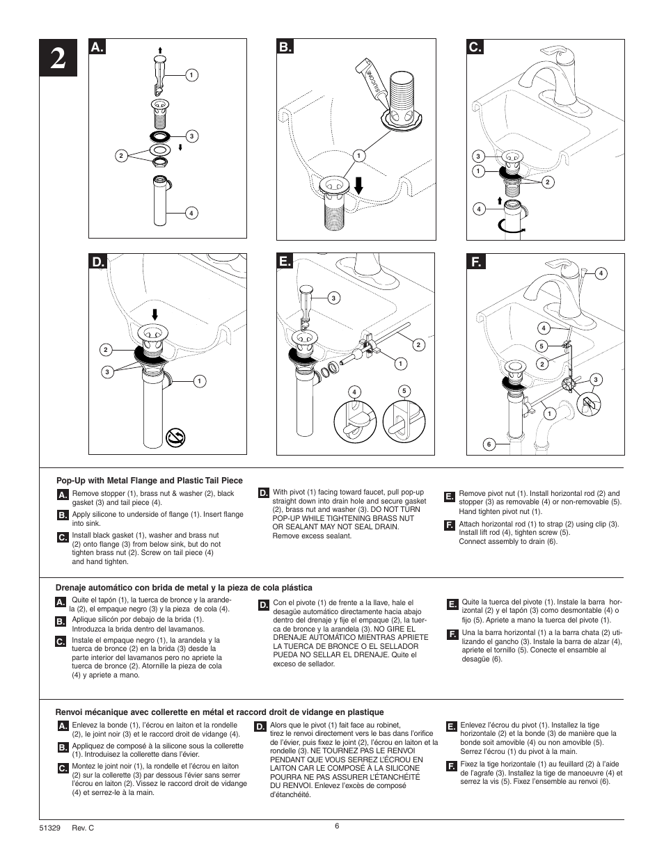 A. b. d. e, C. f | Delta 51329 User Manual | Page 6 / 8