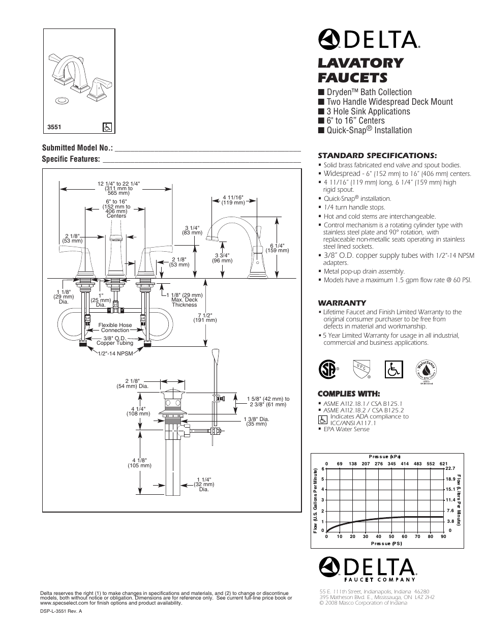 Delta 3551 User Manual | 1 page