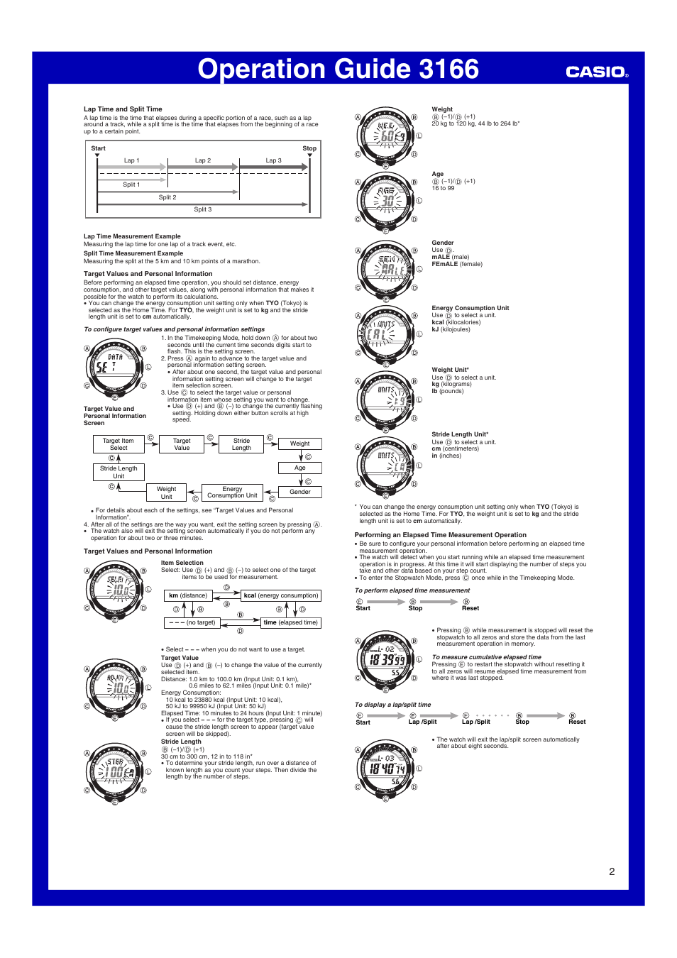 Operation guide 3166 | Casio Operation Guide 3166 User Manual | Page 2 / 5