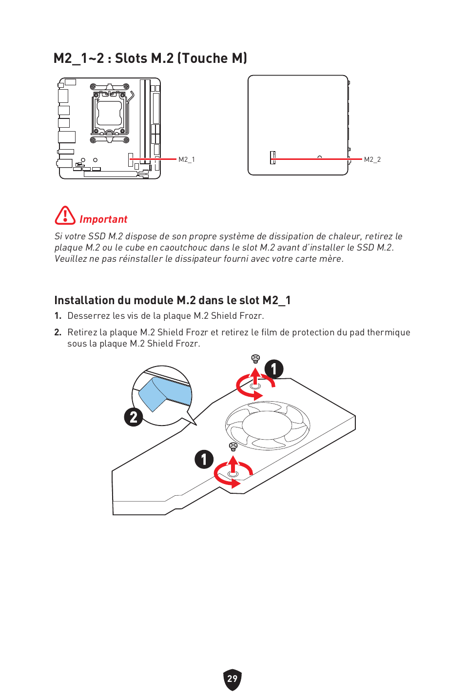 M2_1~2 : slots m.2 (touche m) | MSI MPG B650I EDGE WIFI AM5 Mini-ITX Motherboard User Manual | Page 127 / 397