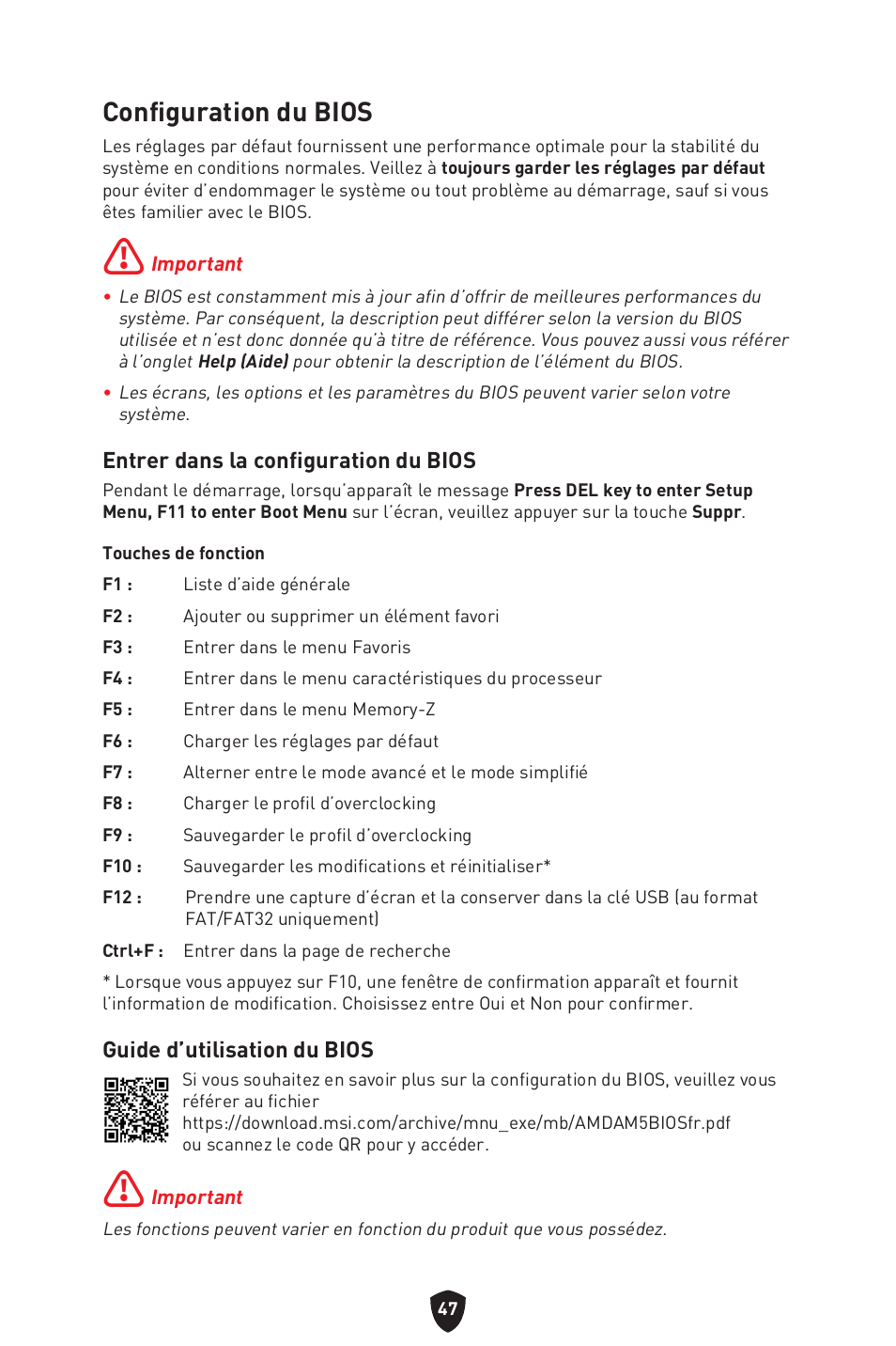 Configuration du bios | MSI MPG B650I EDGE WIFI AM5 Mini-ITX Motherboard User Manual | Page 145 / 397